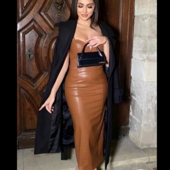 ZARA FAUX LEATHER DRESS - Picture 3 of 13